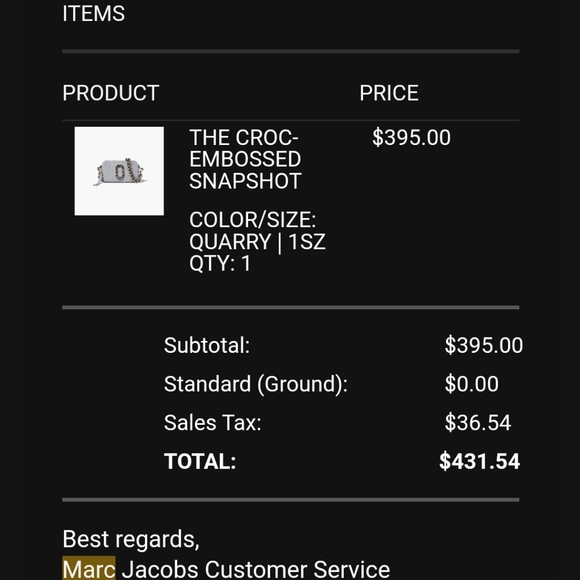 MARC JACOBS SNAPSHOT BAG CROC-EMBOSSED CROSSBODY SILVER GREY - Picture 7 of 7